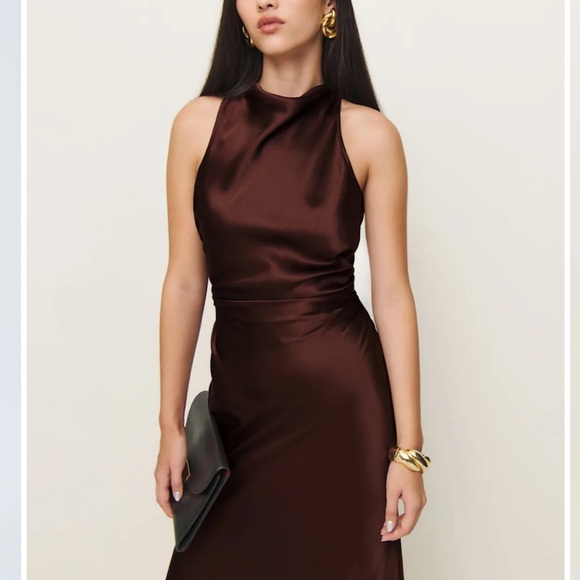 Reformation Dresses & Skirts - Reformation Casette silk backless dress. Color Mahogany.